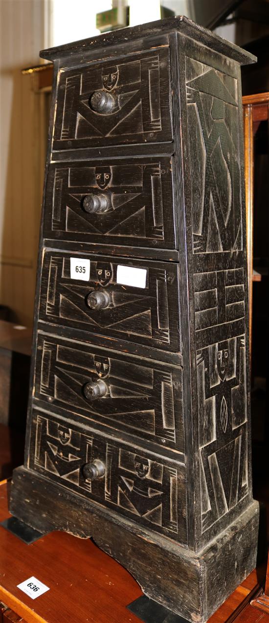 5 drawer pyramid chest(-)